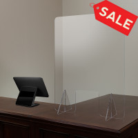 Flash Furniture BR-ASLF-3324-GG Acrylic Free-Standing Register Shield / Sneeze Guard, 33